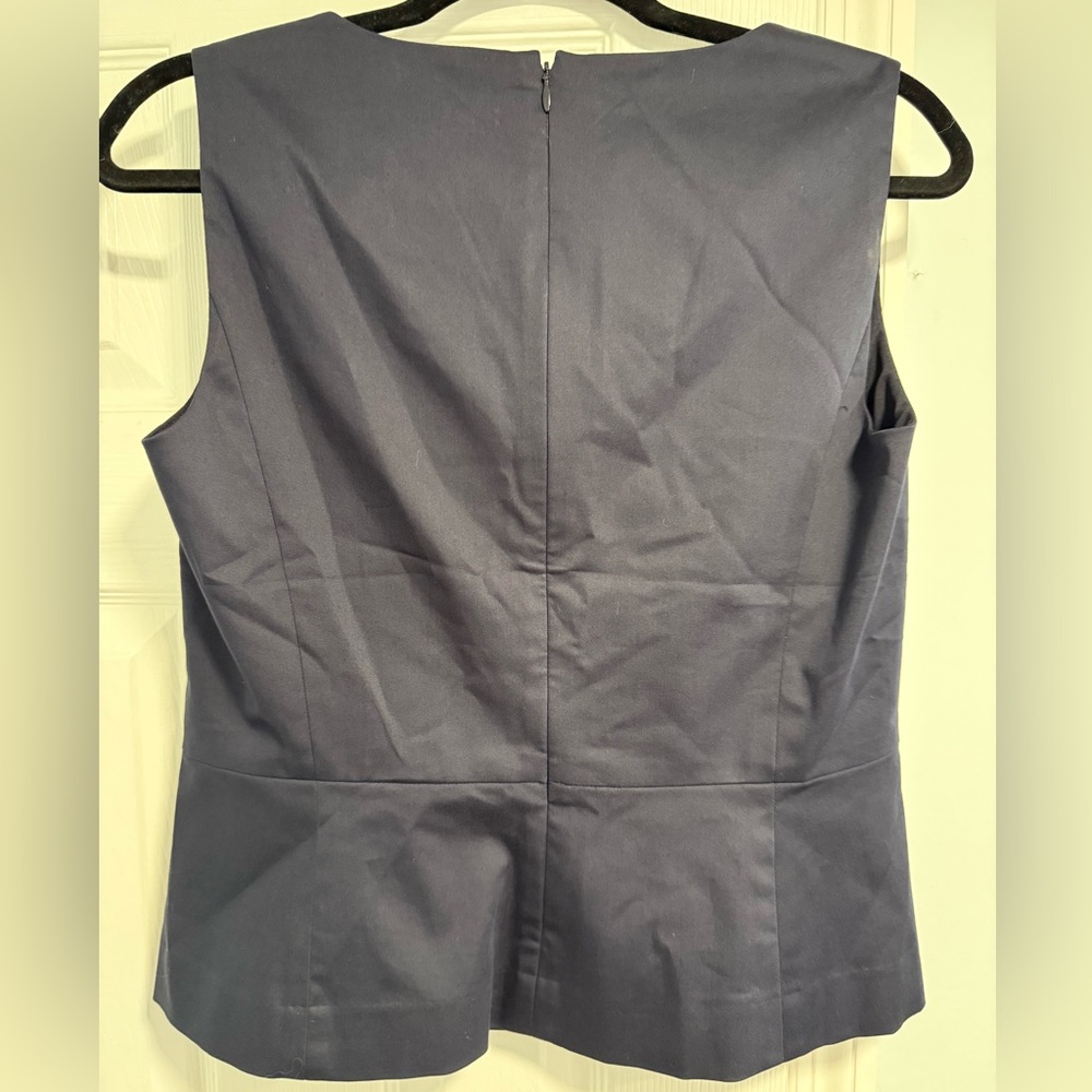 Ann Taylor Fitted Blue Peplum Tank Top - Picture 3 of 7